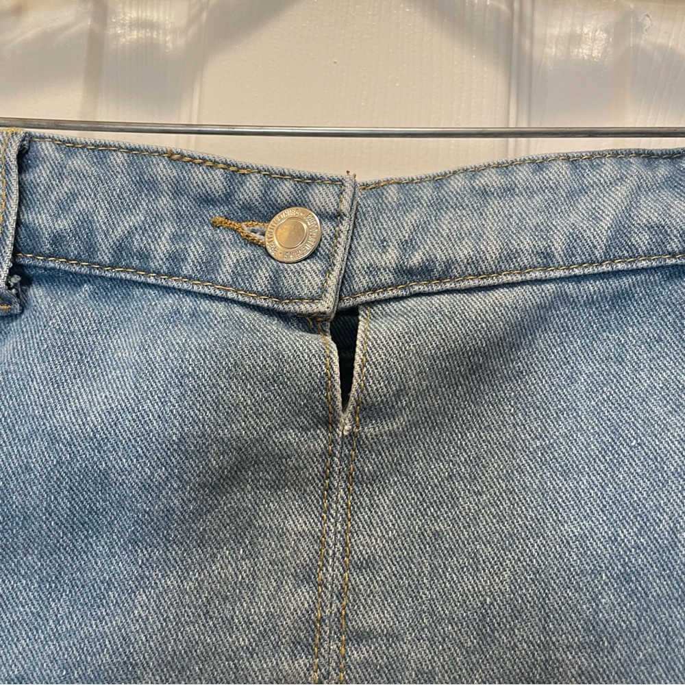 NWT Pretty Little Thing Denim Waistband Style Corset Stretch Tube Top Size 18 - Picture 3 of 4